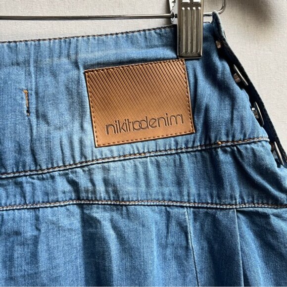 Nitika Blue Denim A Line Skirt Sz 31” - Picture 3 of 8